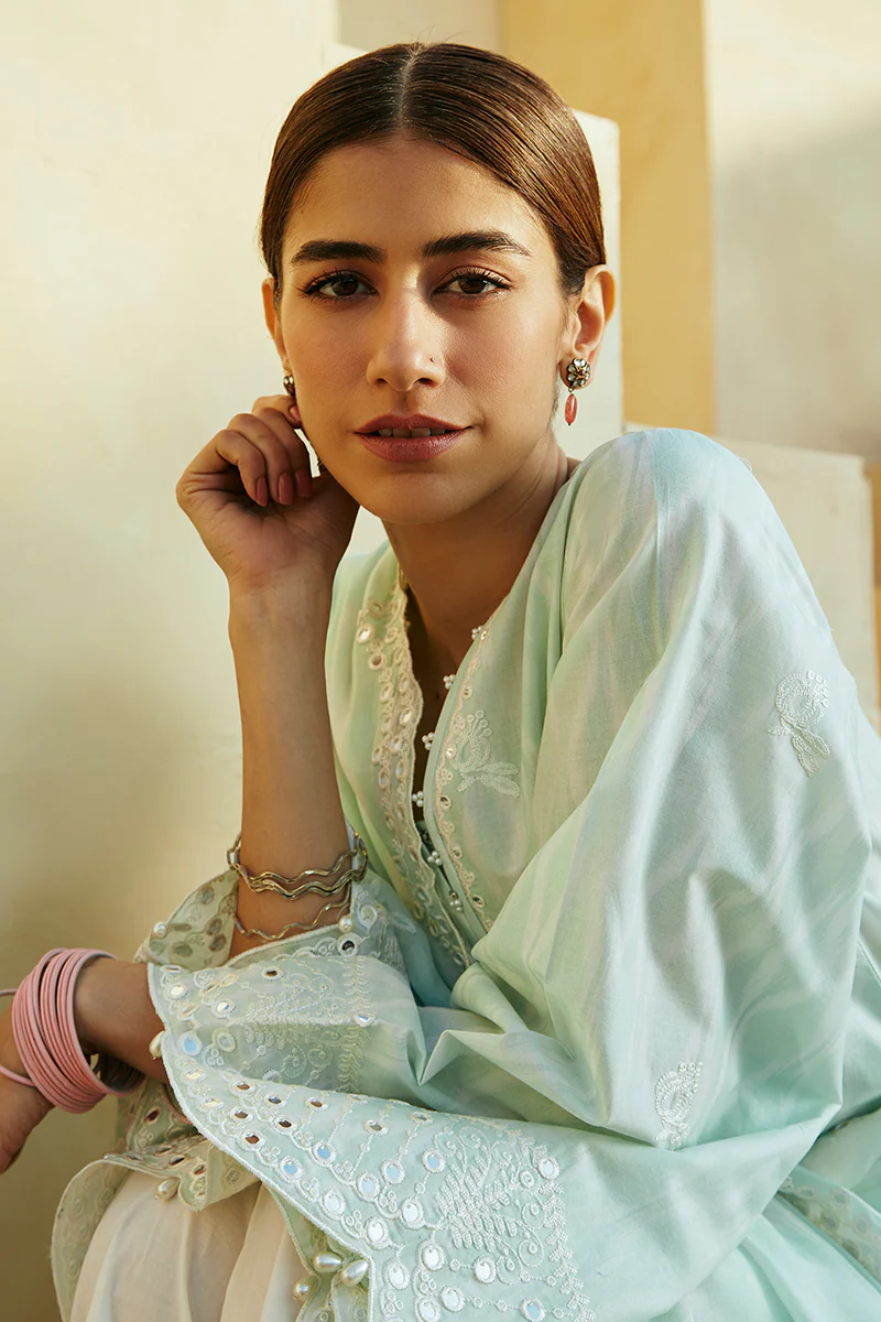 WHISPER MINT-3 PIECE LAWN EMBROIDERED SUIT - Image 4