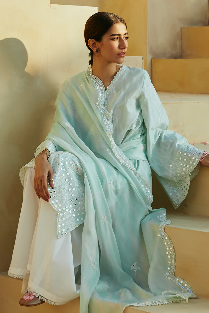WHISPER MINT-3 PIECE LAWN EMBROIDERED SUIT - Image 5