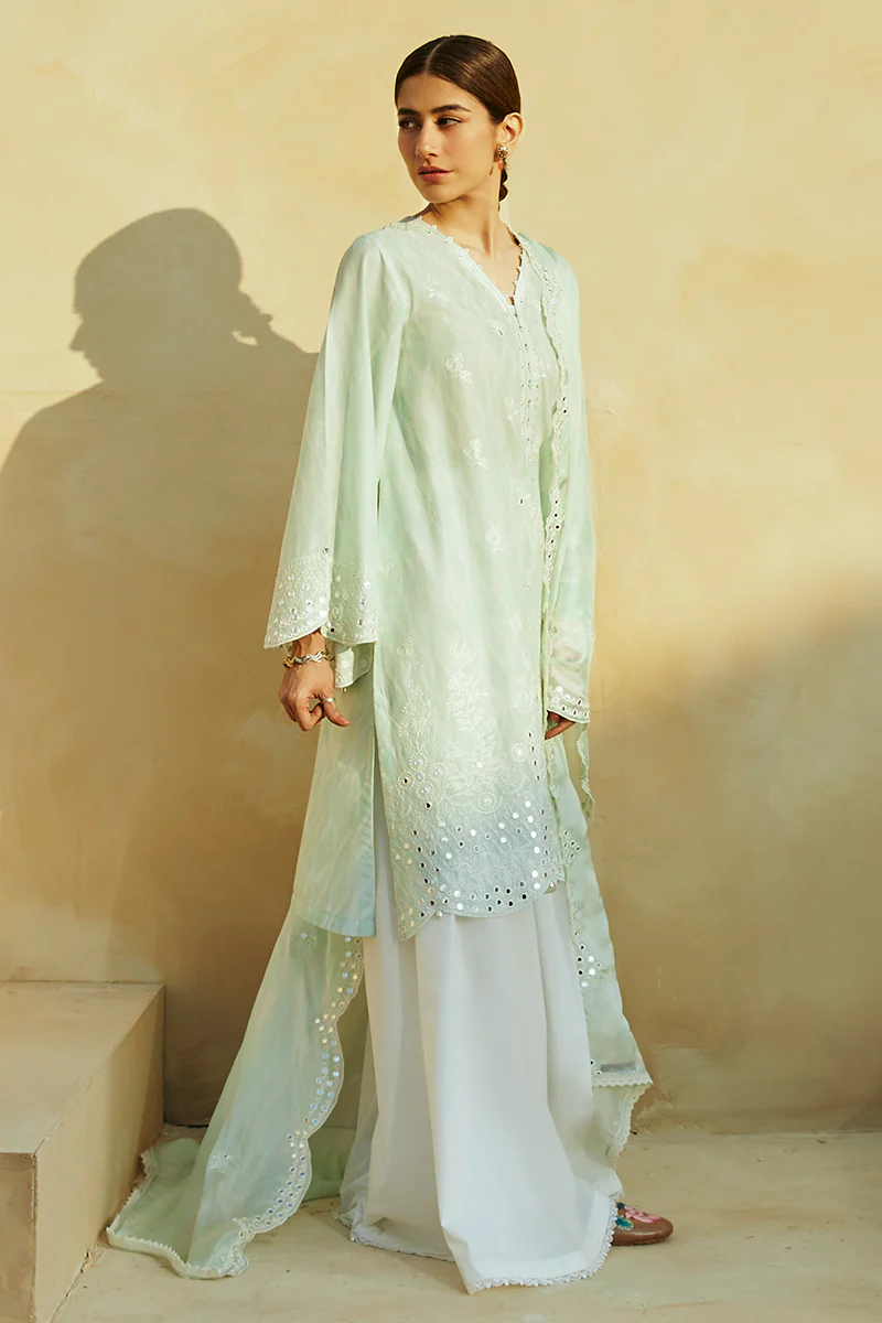 WHISPER MINT-3 PIECE LAWN EMBROIDERED SUIT - Image 7