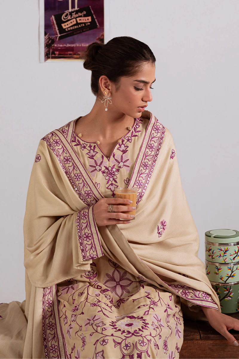 FAWN RADIANCE-3PC LINEN EMBROIDERED SUIT - Image 5