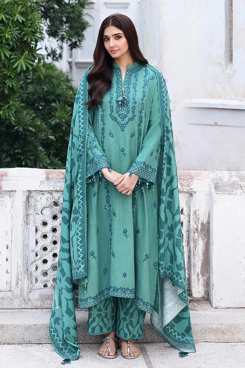 FLEUR WHISPER-3PC KHADDAR EMBROIDERED SUIT - Image 3