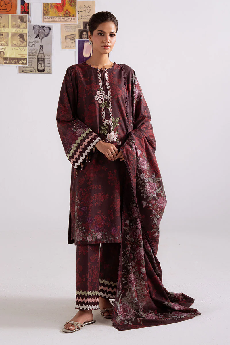 FLORAL MELODY-3PC KHADDAR PRINTED SUIT