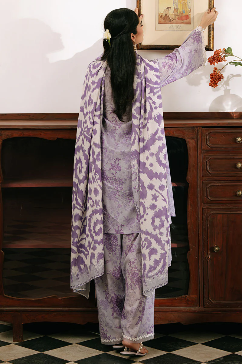FLORAL MUSK-3PC PRINTED CAMBRIC SUIT - Image 5