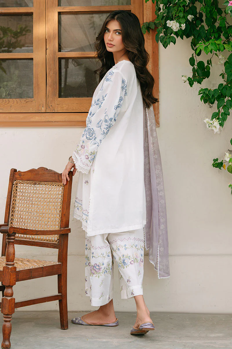 ORNATE GEM-3PC EMBROIDERED CAMBRIC SUIT - Image 4