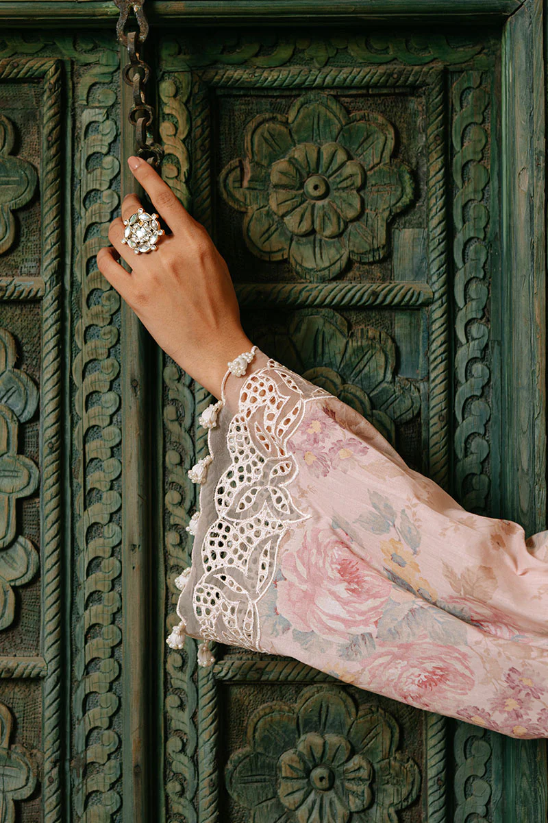 PINK CARNATION-3PC PRINTED CAMBRIC SUIT - Image 3