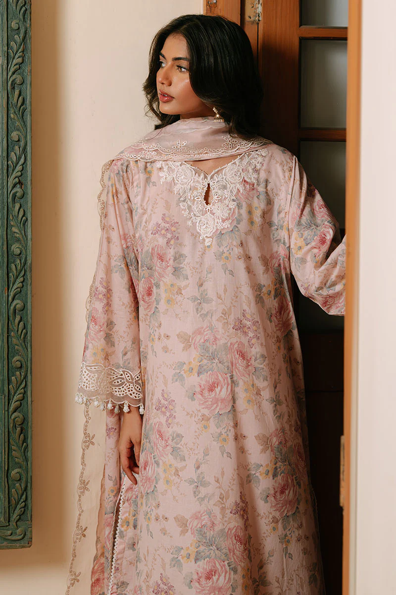 PINK CARNATION-3PC PRINTED CAMBRIC SUIT - Image 4