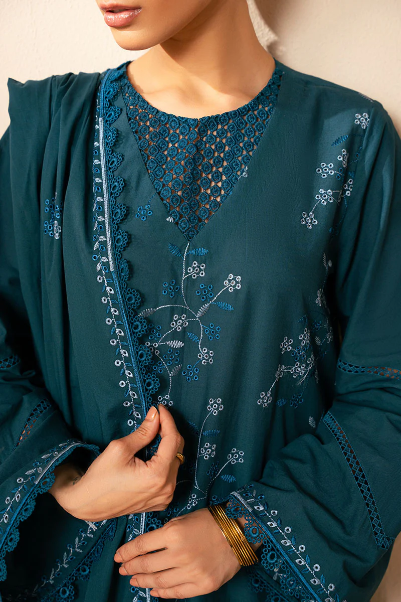 TWILIGHT CHARM-3PC CHIKANKARI SUIT - Image 4