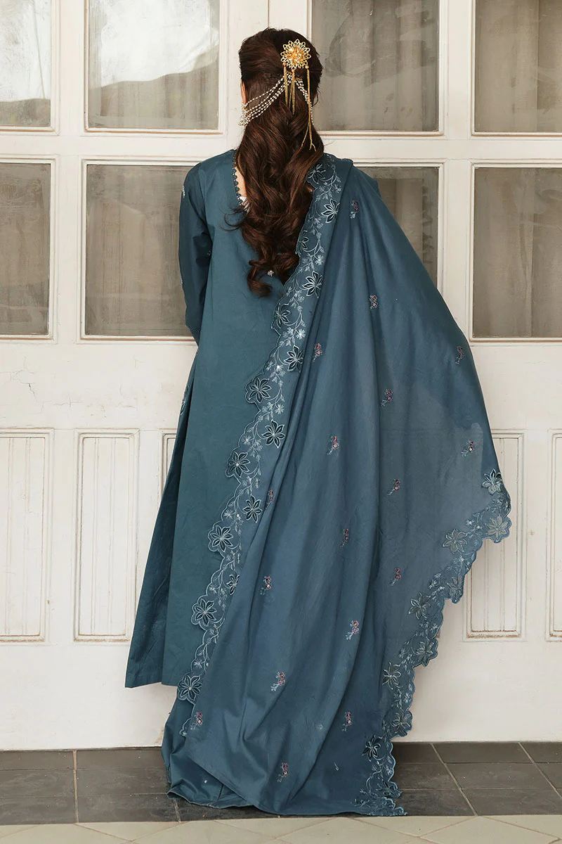 AQUA COBALT-3PC (SHIRT, TROUSER & DUPATTA) - Image 6