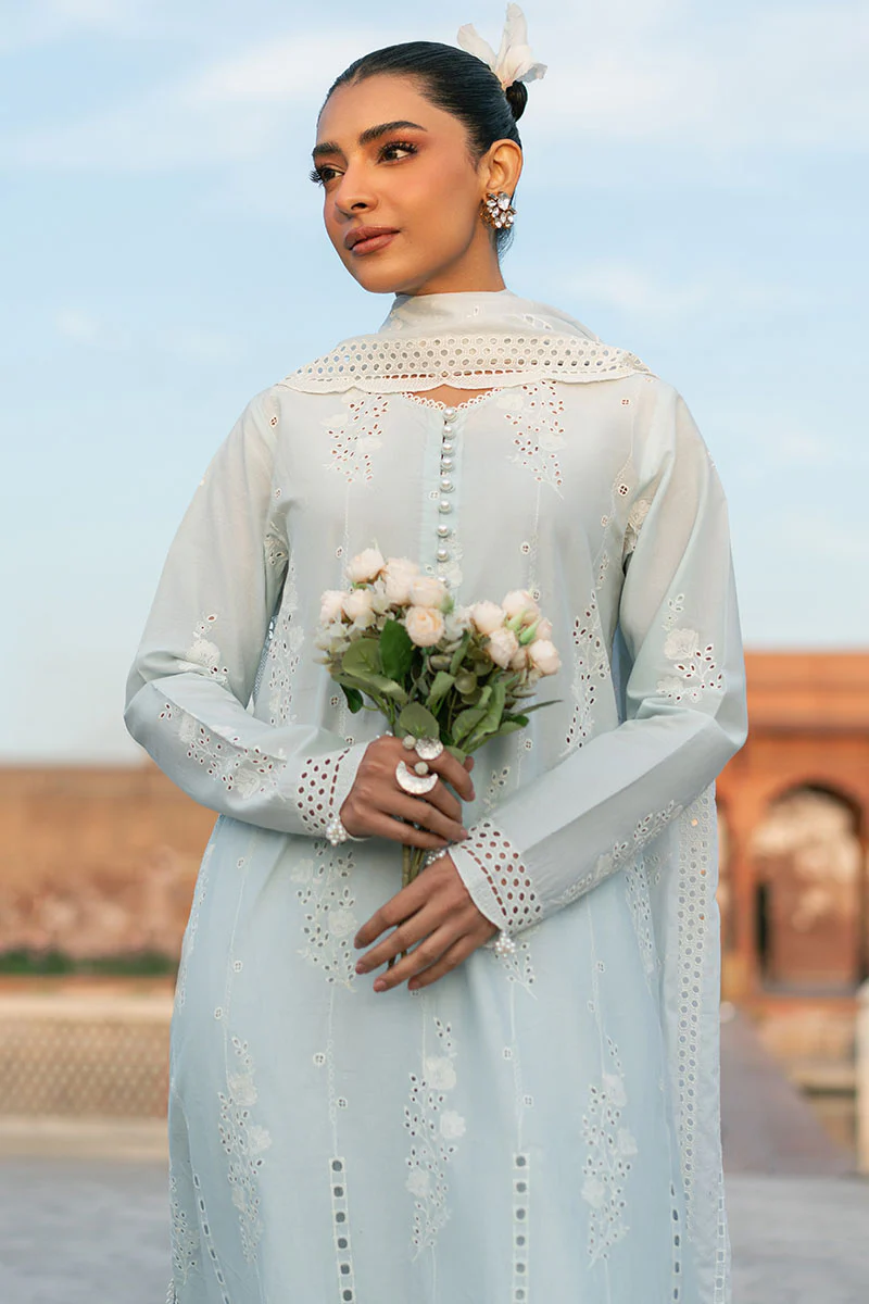 AQUA HAZE-3PC (SHIRT, TROUSER & DUPATTA) - Image 3