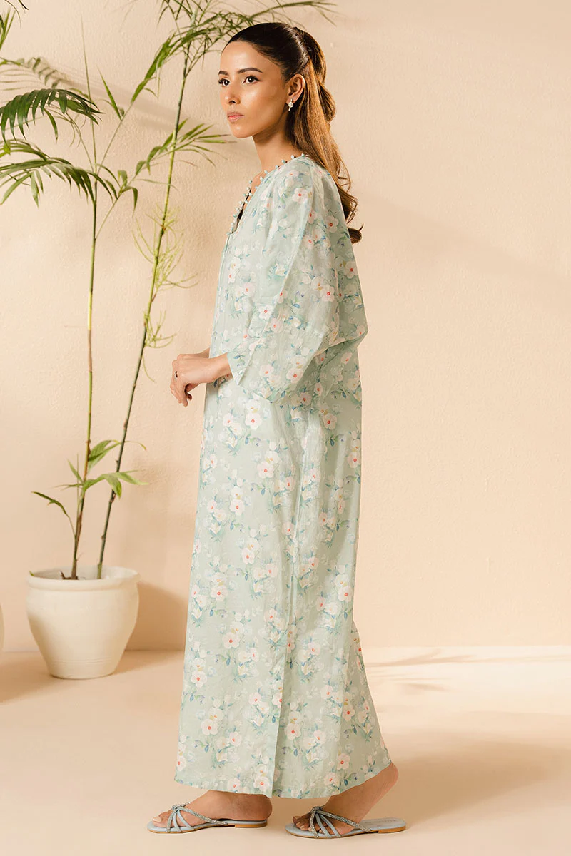 AQUA MINT PRINTED LAWN SHIRT - Image 7