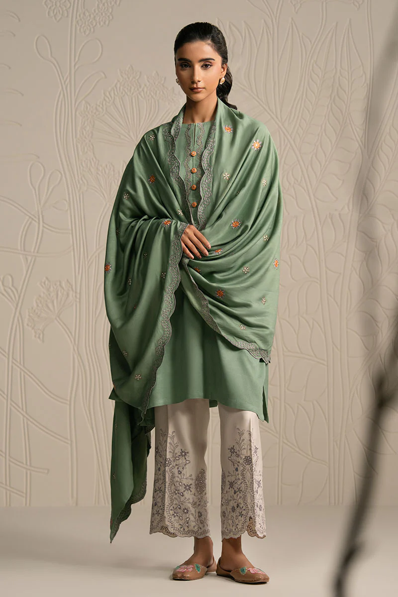 ASH MOSS-3PC (SHIRT, TROUSER & DUPATTA) - Image 3