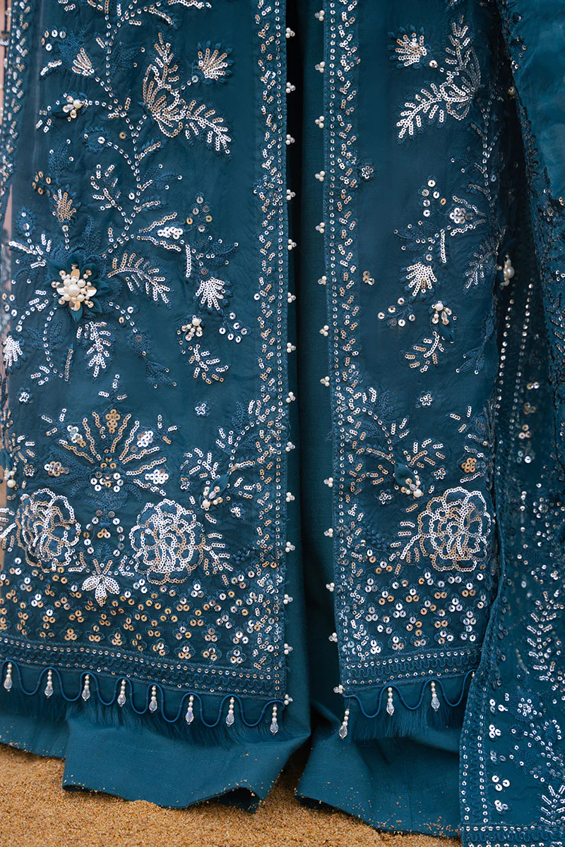 AZURE TRANQUIL-3PC ORGANZA EMBROIDERED PRET - Image 5