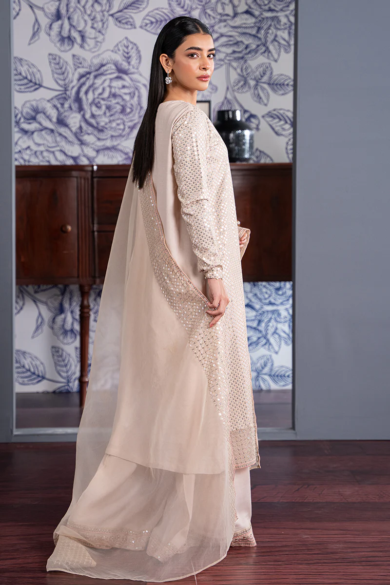 BISQUE SHELL-3 PC (SHIRT, TROUSER & DUPATTA) - Image 8