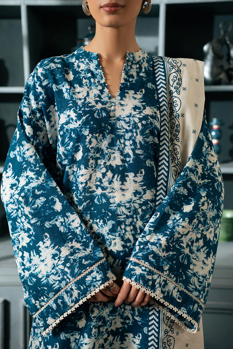 BLUE BLOOM-2PC (SHIRT & DUPPATA) - Image 3