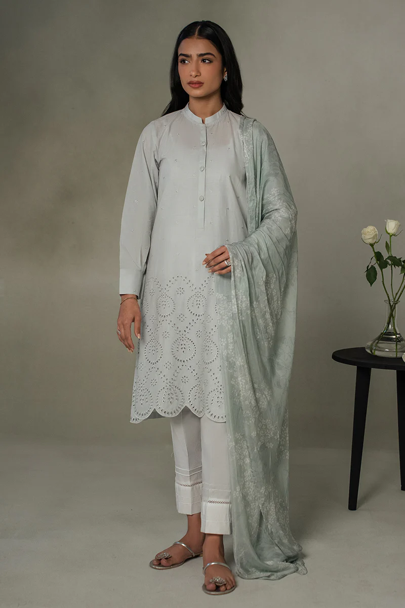 BLUE HAZE-2PC (SHIRT & DUPATTA) - Image 4
