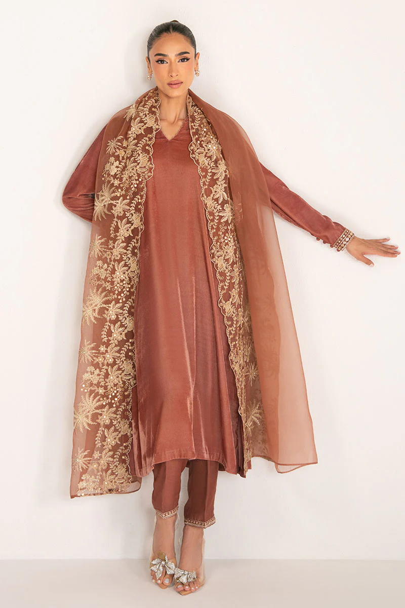 BLUSH HAZE-3PC (SHIRT, TROUSER & DUPATTA) - Image 2