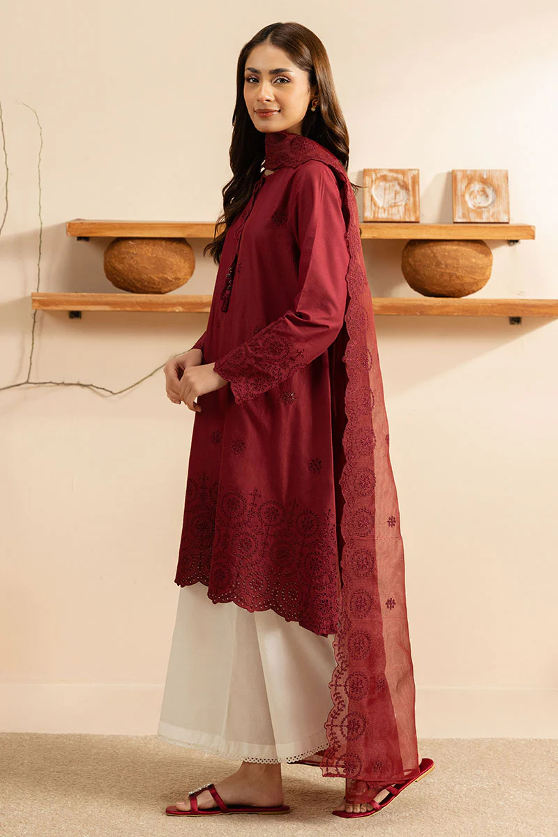 CARMINE GLOW-2 PC (SHIRT & DUPATTA) - Image 7