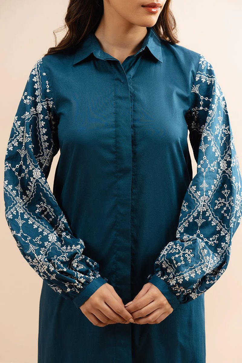 CERULEAN DREAM DYED LAWN SHIRT - Image 5