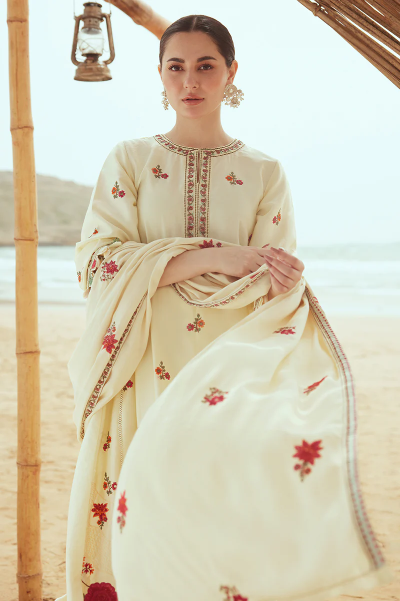 CREWEL CREAM-3PC (SHIRT, DUPATTA & TROUSER) - Image 6