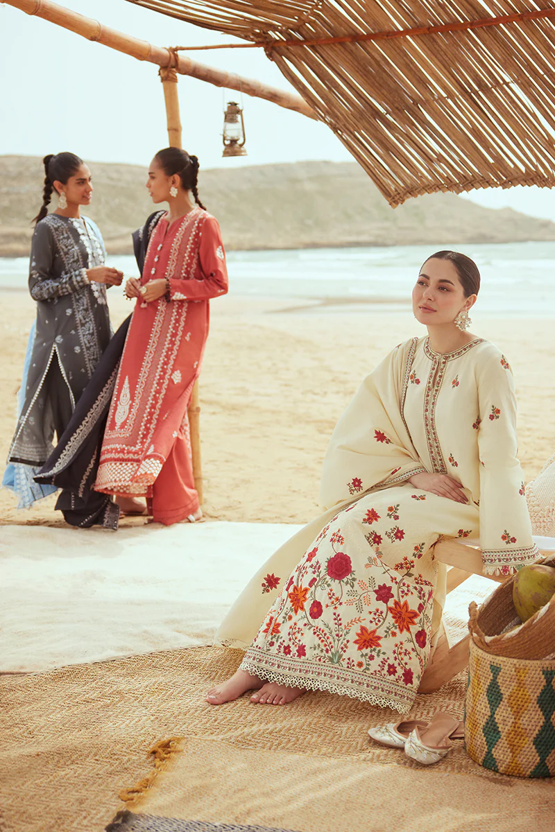 CREWEL CREAM-3PC (SHIRT, DUPATTA & TROUSER) - Image 8