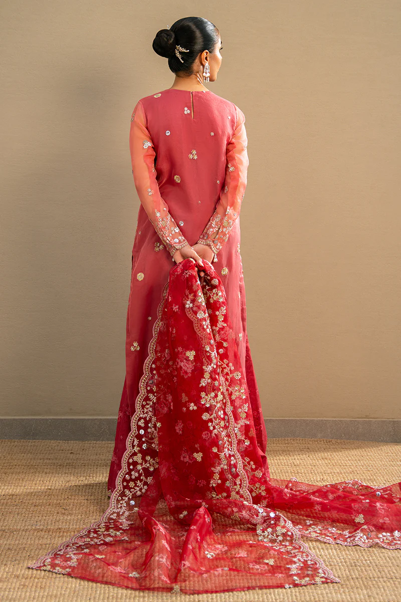 CRIMSON FIRE-3PC ORGANZA EMBROIDERED PRET - Image 6