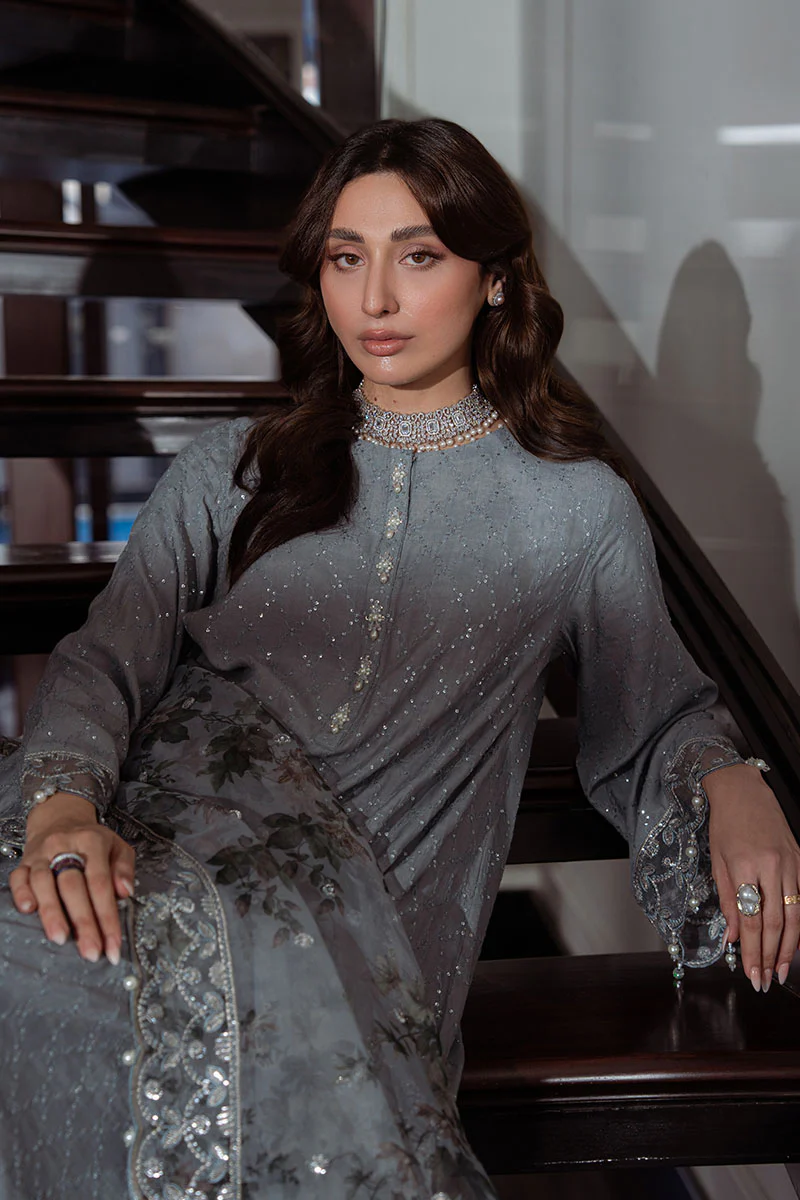 DUSKY SMOKE-3PC SILK EMBROIDERED PRET - Image 5