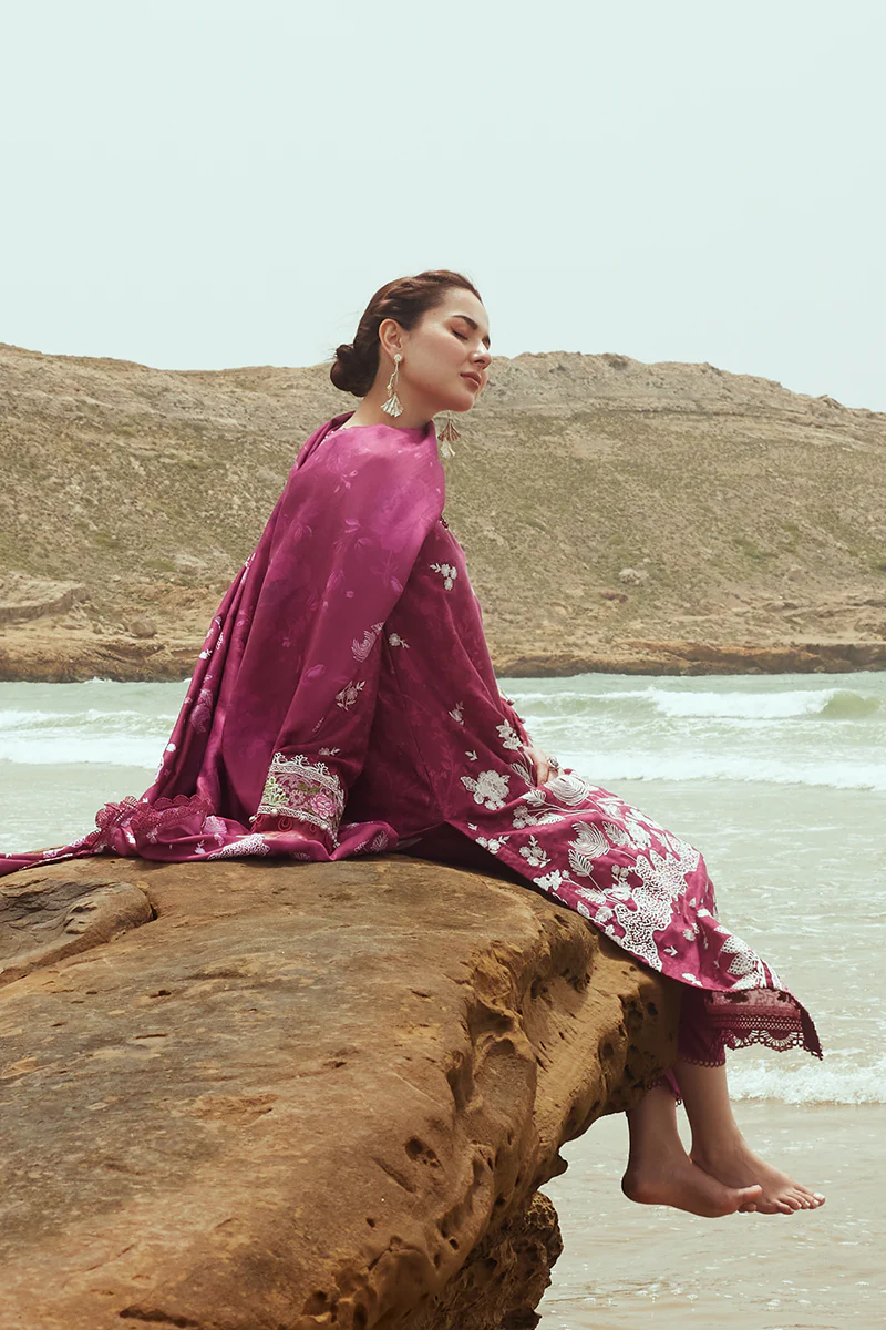 FUCHSIA FLORET-3PC (SHIRT, DUPATTA & TROUSER) - Image 7