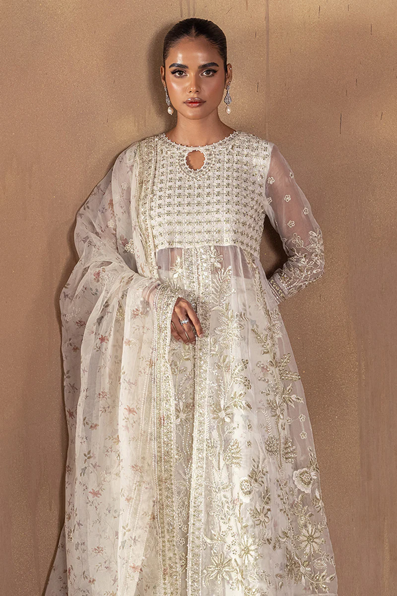 GHAZAL-3PC ORGANZA EMBROIDERED PRET - Image 4