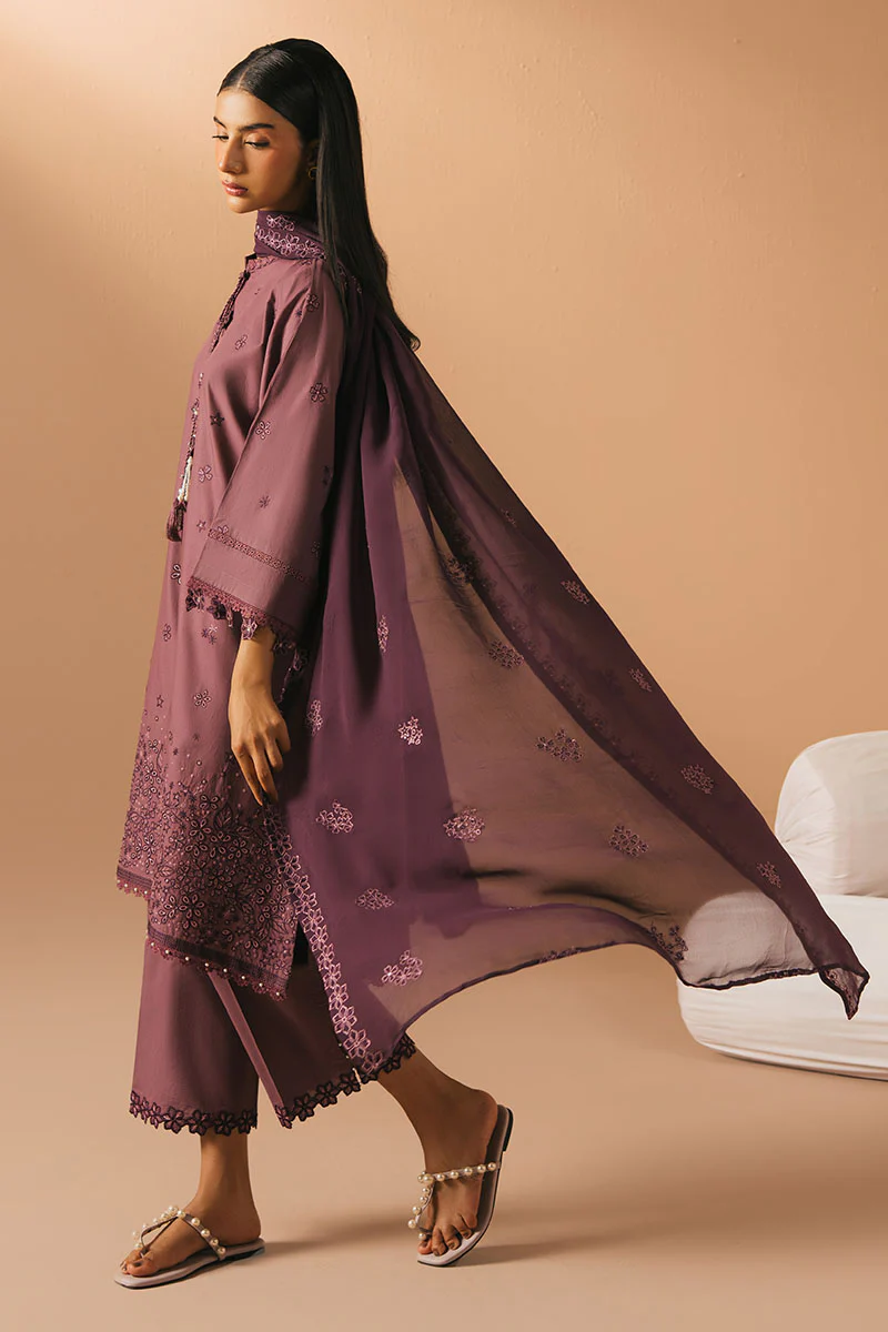 GRAPE AMETHYST-3PC (SHIRT, TROUSER & DUPATTA) - Image 5