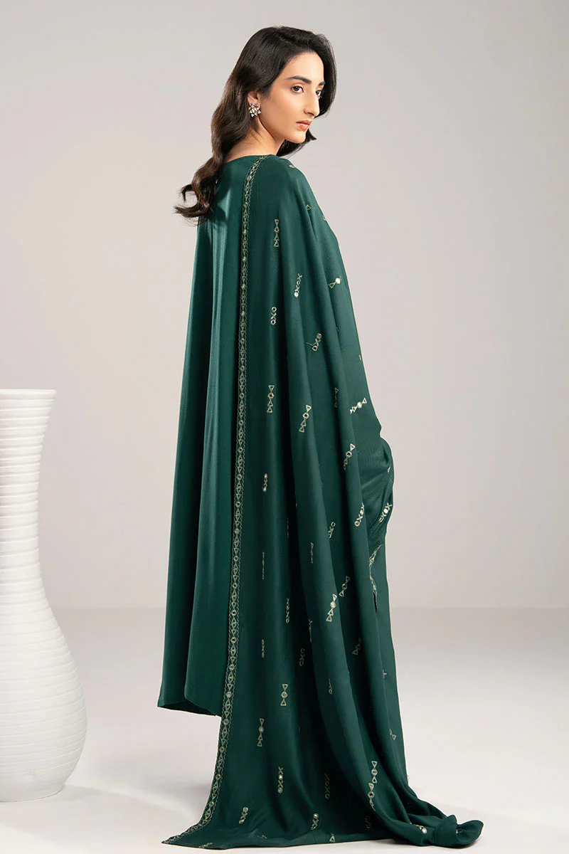 GREEN DROP-2PC(SHIRT & DUPPATA) - Image 5
