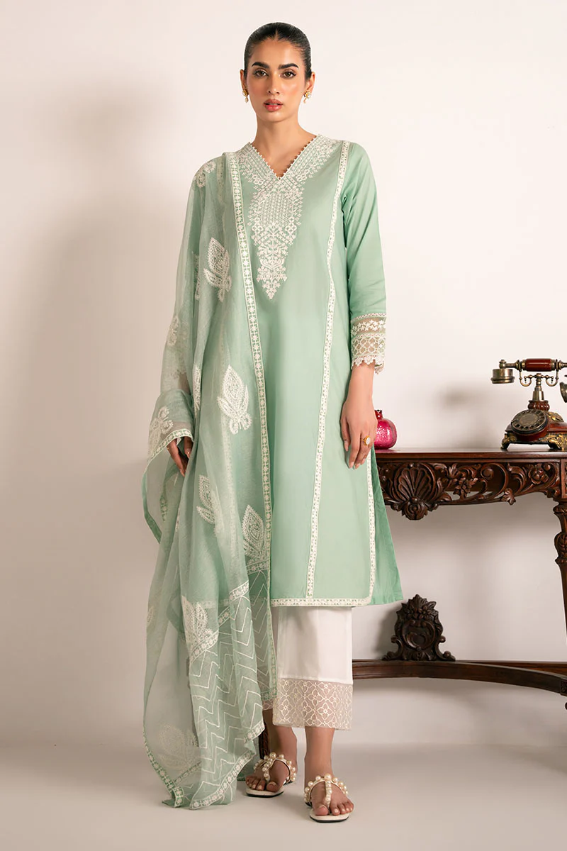 GREEN GLIMMER-2PC (SHIRT & DUPATTA) - Image 2