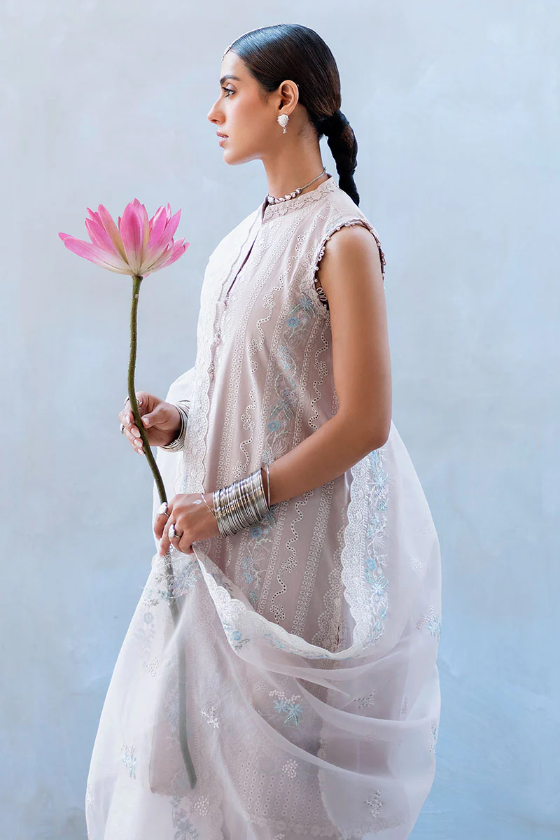 HUSHED MAUVE-3PC (SHIRT, TROUSER & DUPATTA) - Image 7
