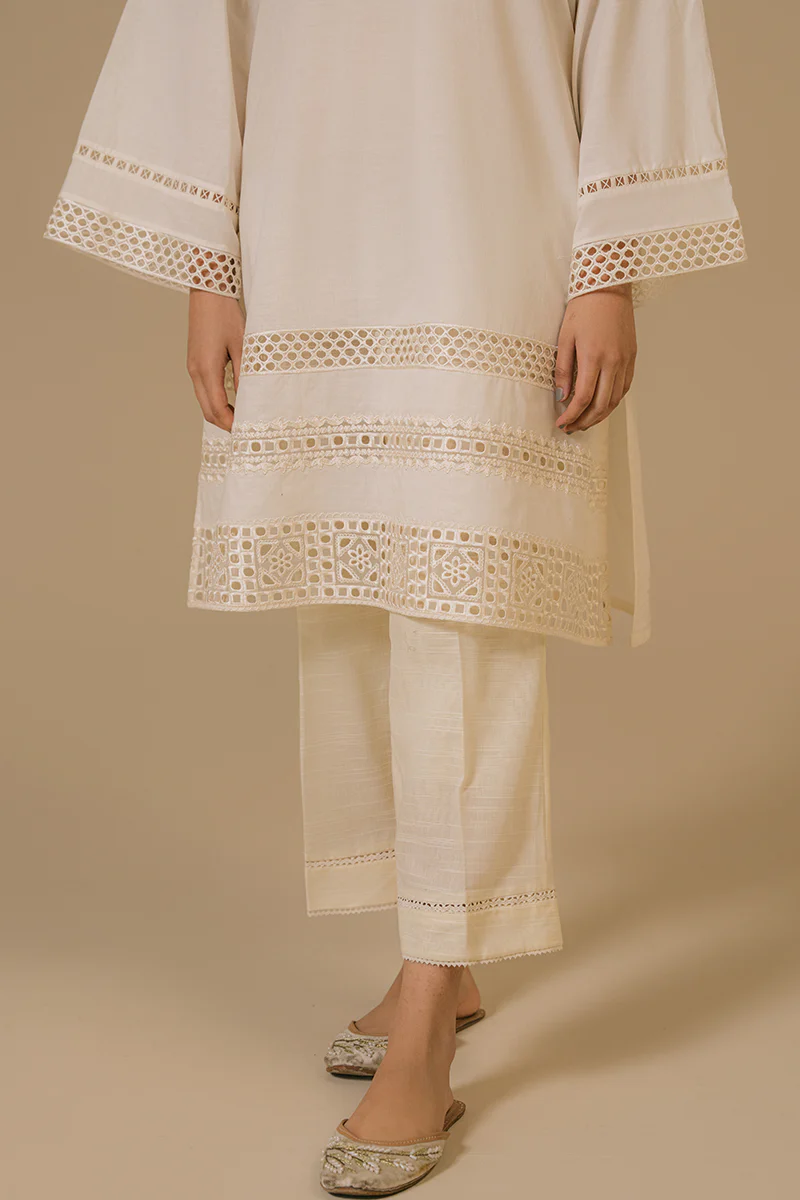 IVORY MIST-LAWN EMBROIDERED SHIRT - Image 2