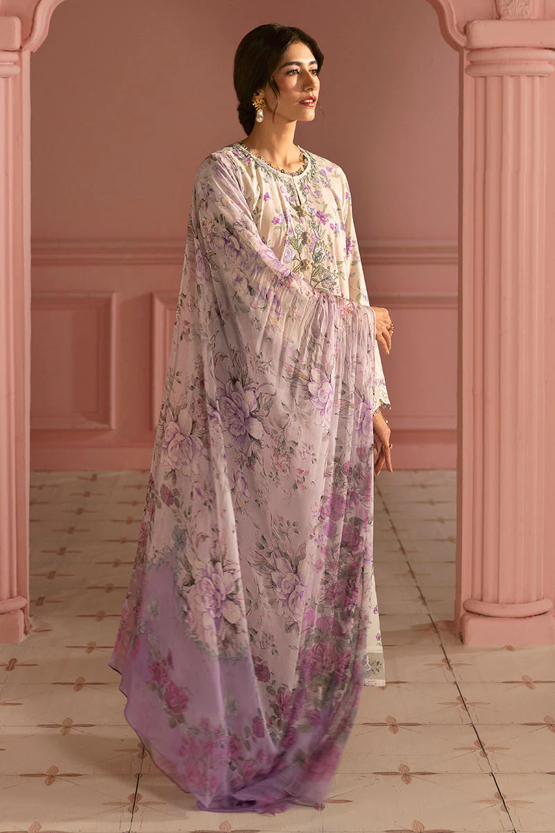 LILAC BLOOM-3PC (SHIRT, TROUSER & DUPATTA) - Image 7