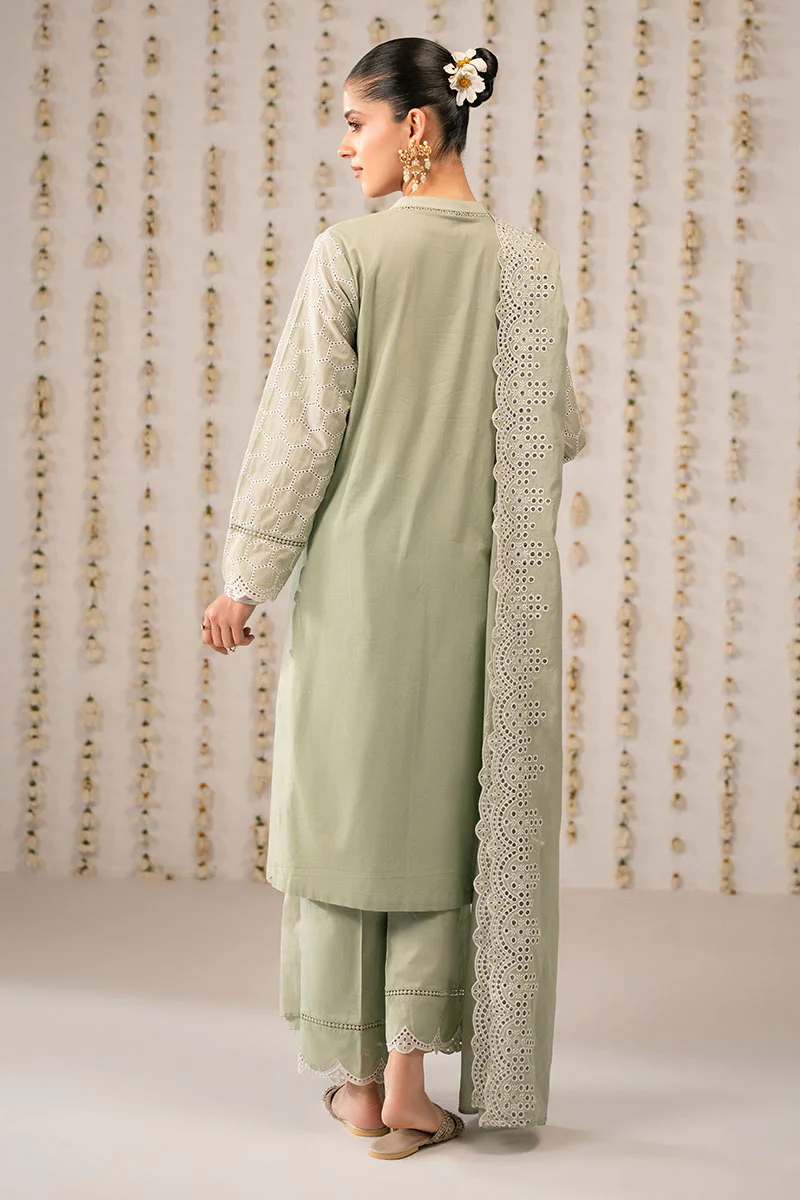 LUSH GREEN-3PC (SHIRT,TROUSER & DUPATTA) - Image 6