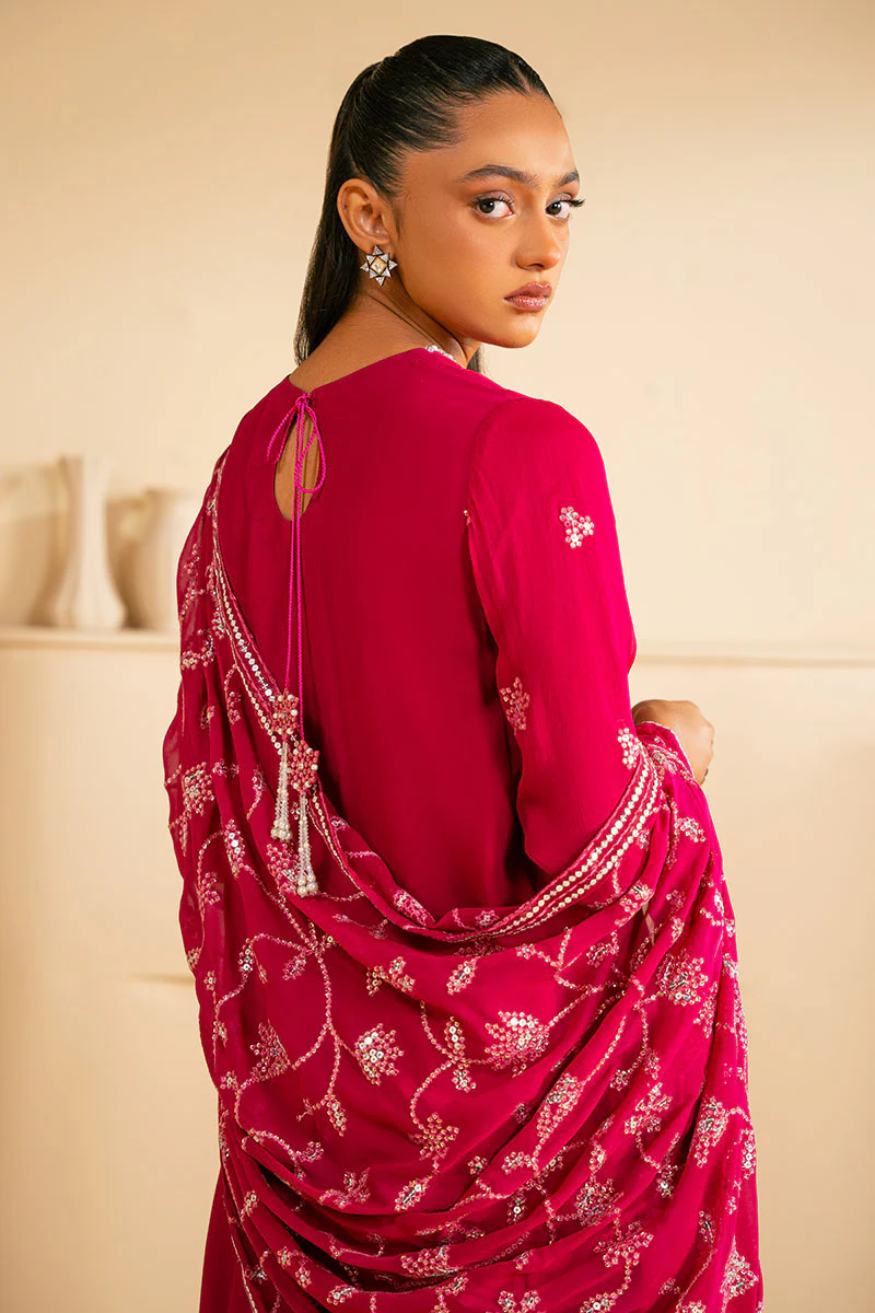 MAGENTA BLOOM-3PC (SHIRT,TROUSER & DUPATTA) - Image 4
