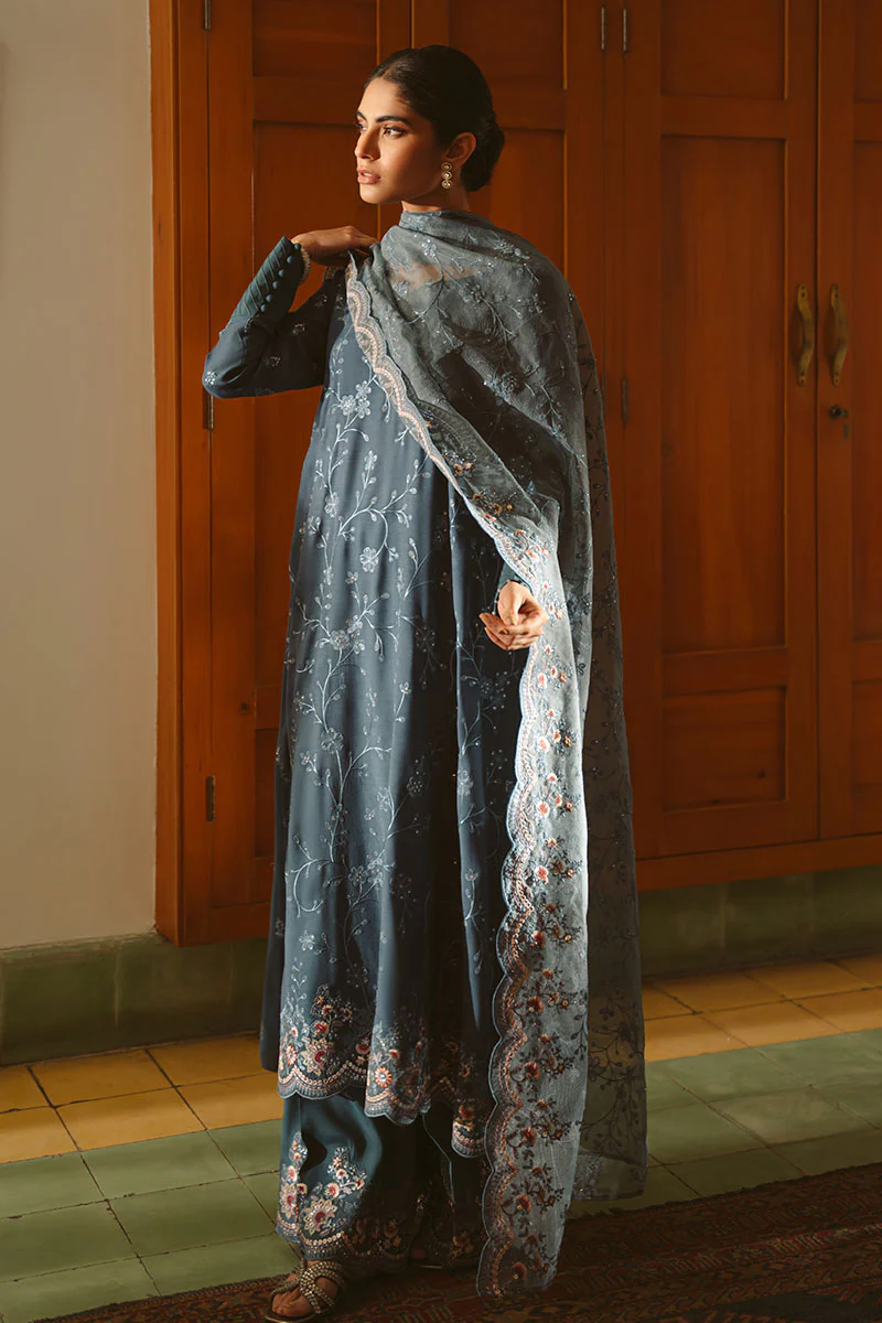 MAJESTIC TEAL-3PC (SHIRT, TROUSER & DUPATTA) - Image 3