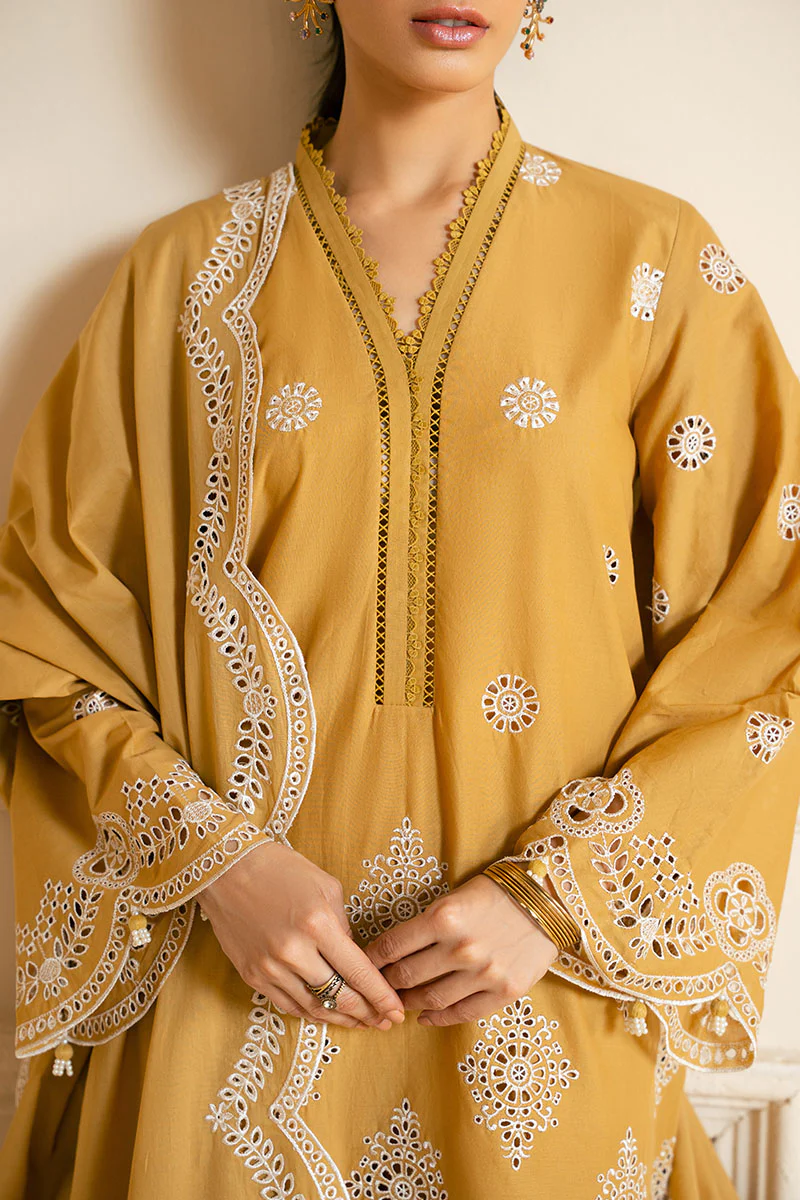 MEADOW GOLD-3PC (SHIRT, TROUSER & DUPATTA) - Image 6