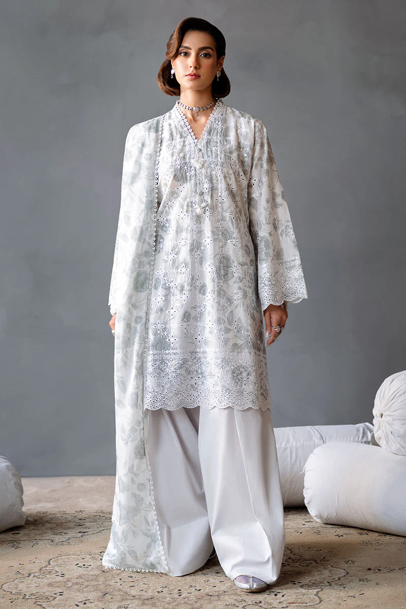 MESH BLOOM-3PC (SHIRT, TROUSER & DUPATTA) - Image 4