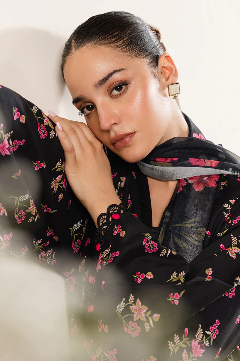 MIDNIGHT BLOOM-3 PC (SHIRT, TROUSER & DUPATTA) - Image 5