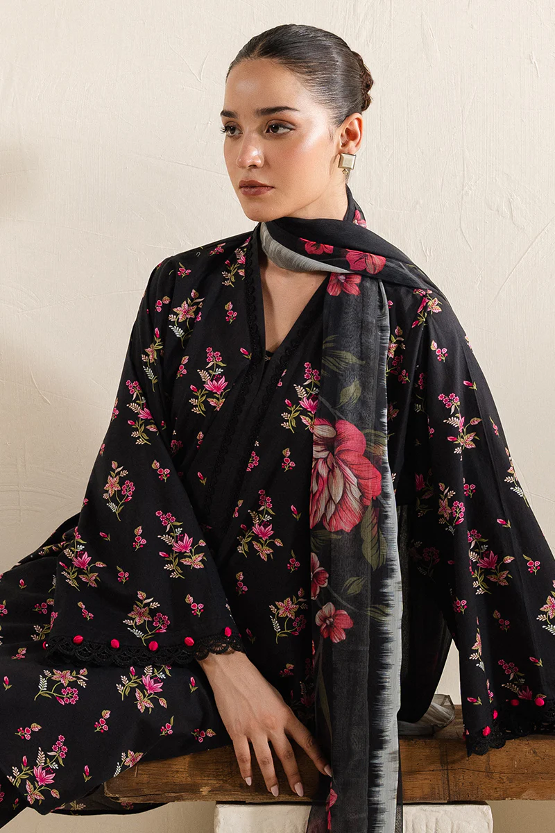 MIDNIGHT BLOOM-3 PC (SHIRT, TROUSER & DUPATTA) - Image 6