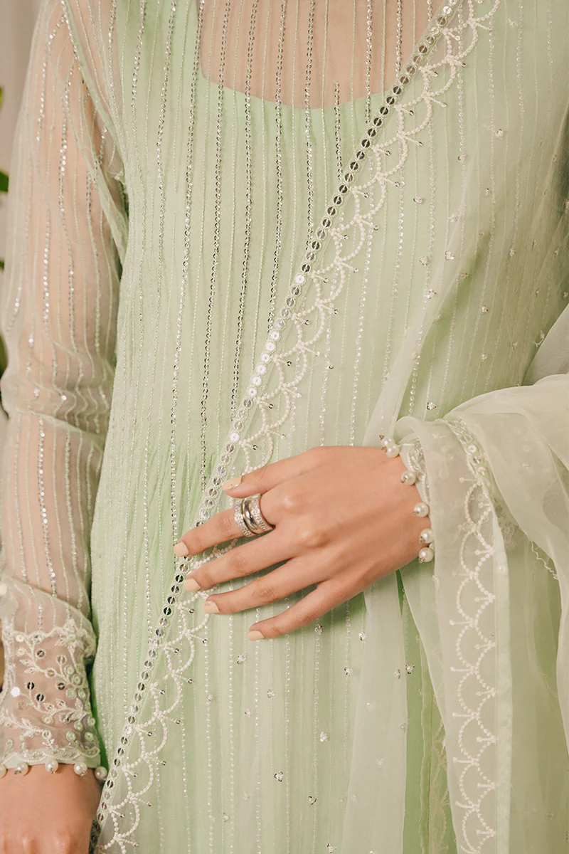 MINT BLOOM-2 PIECE (SHIRT & DUPATTA) - Image 2