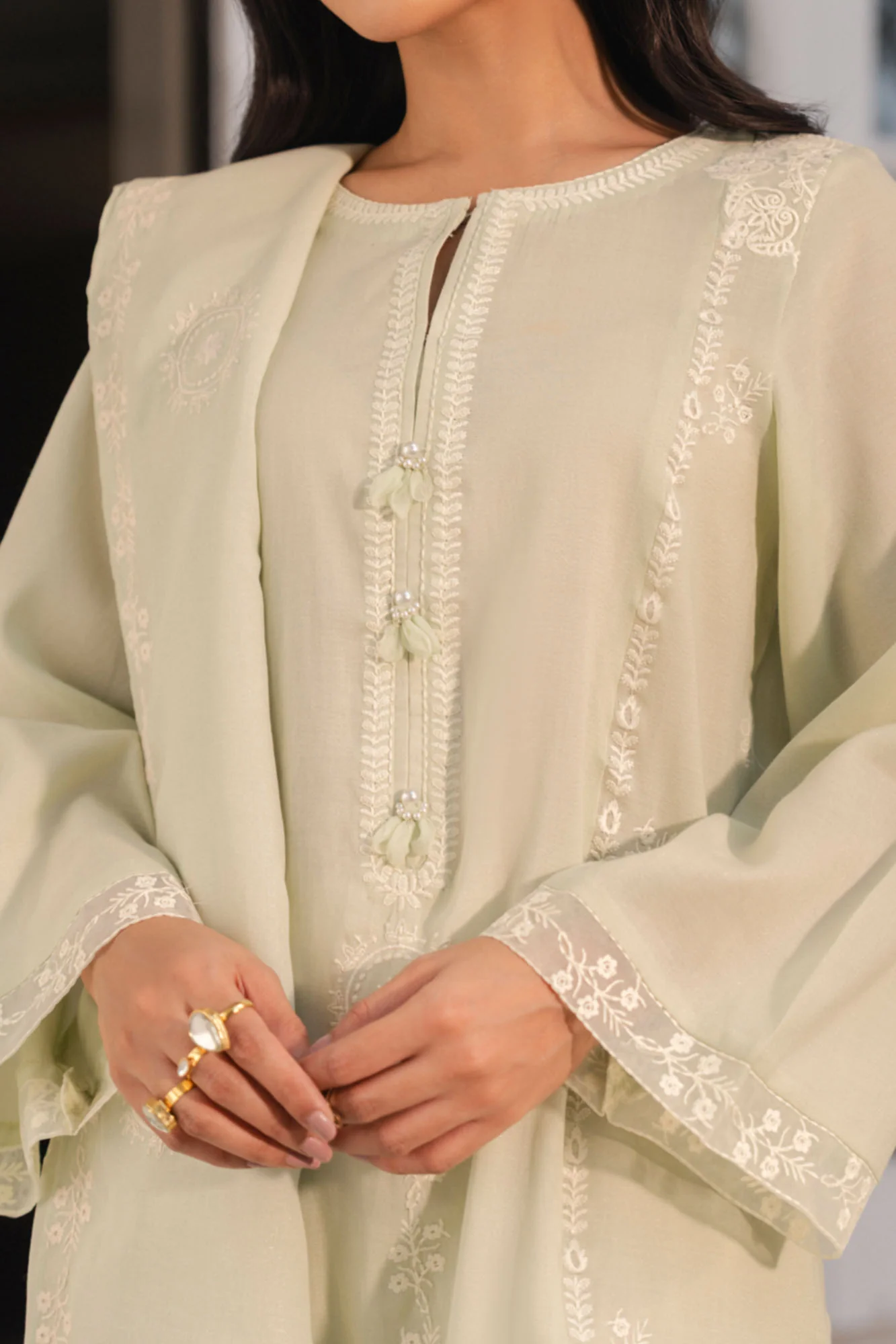 MINT WHISPER-2PC (SHIRT & DUPATTA) - Image 2
