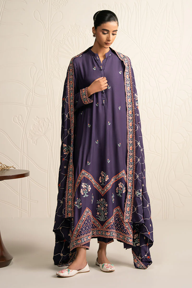 MULBERRY GARNET-3PC (SHIRT, TROUSER & DUPATTA)