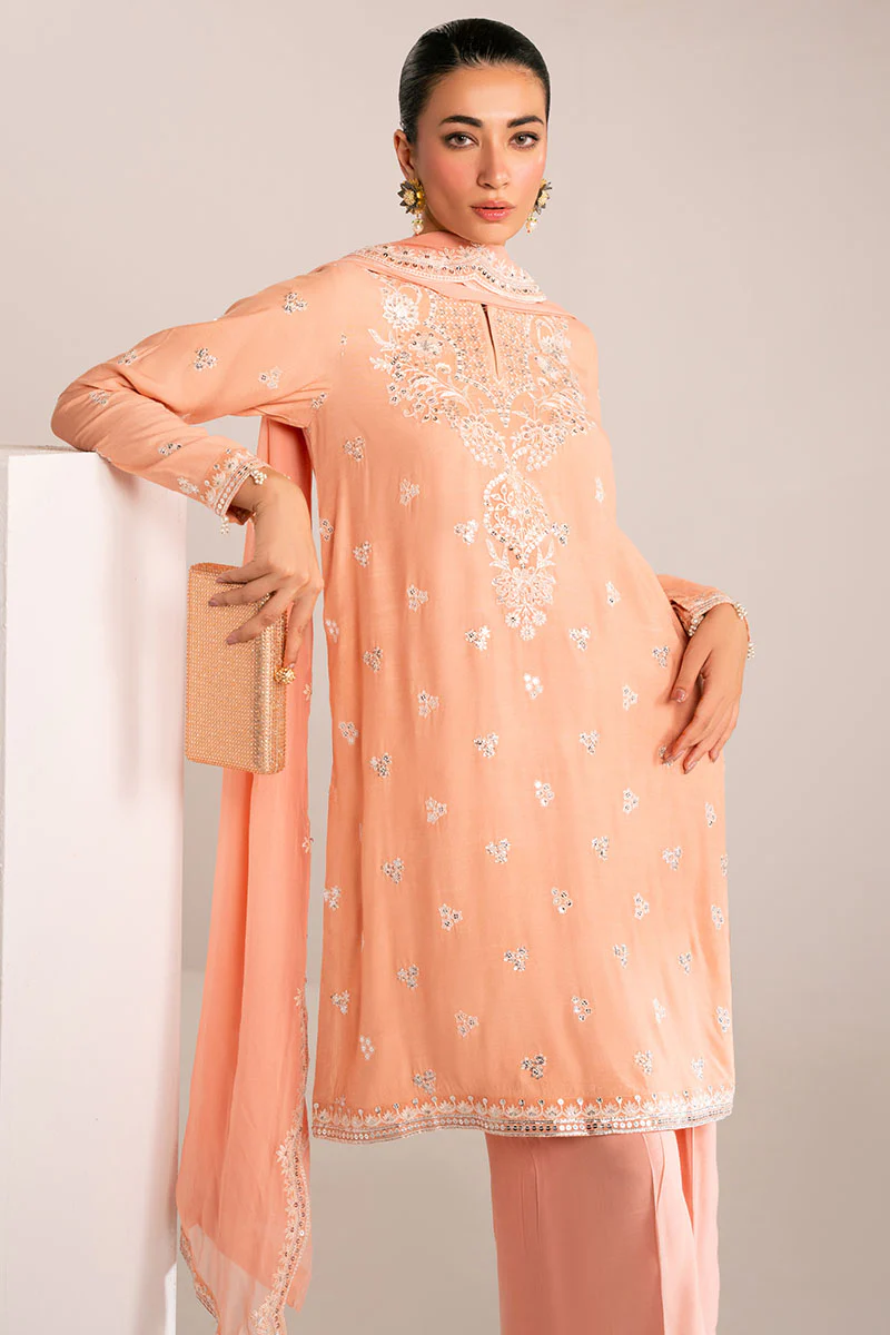 MUTED CLAY-3PC (SHIRT, TROUSER & DUPATTA) - Image 5