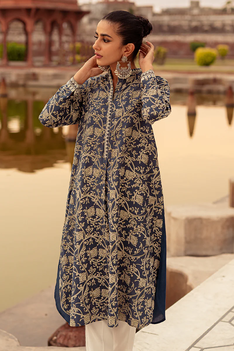 MYSTIC BLUE EMBROIDERED SHIRT - Image 6
