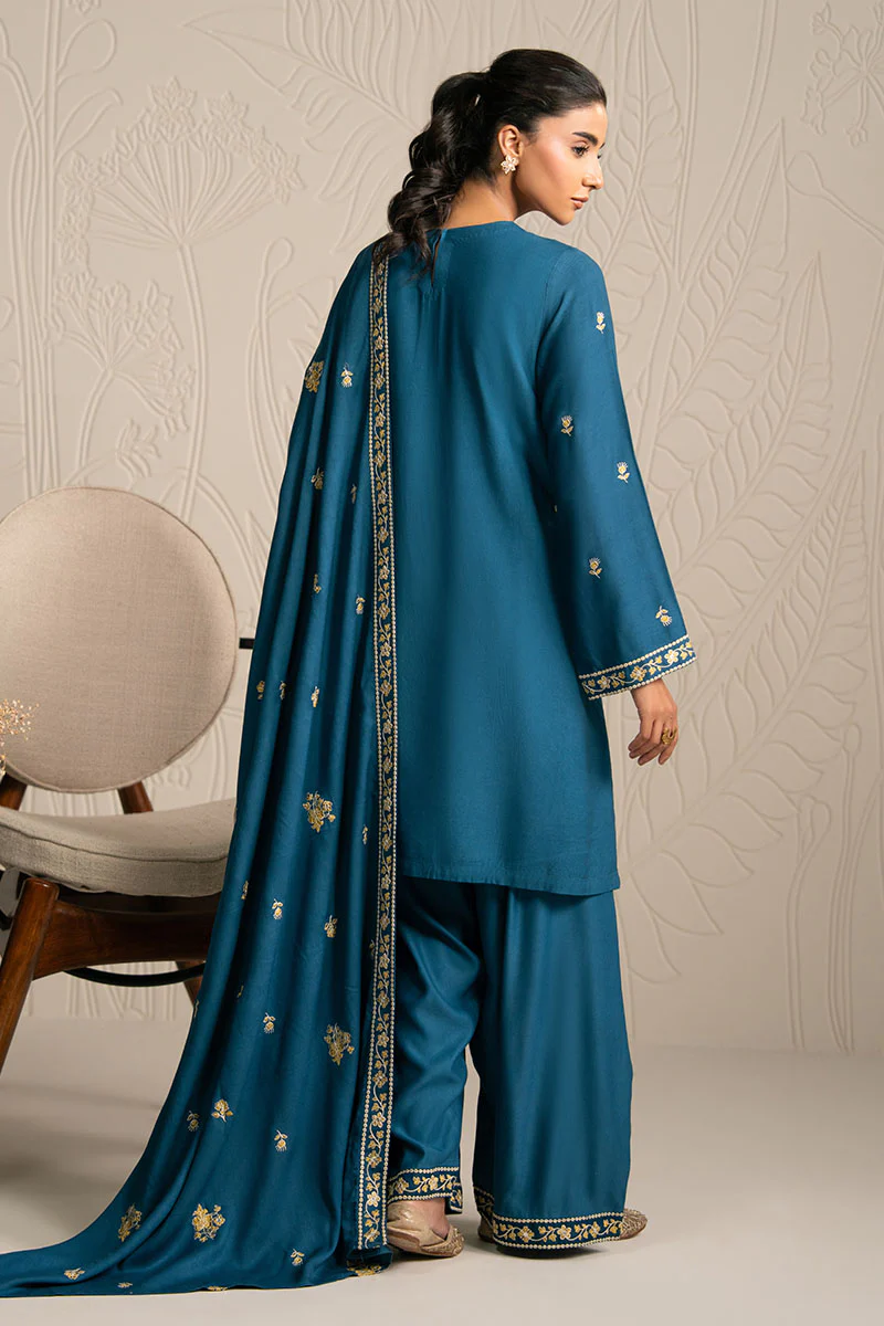 MYSTIC TEAL-3PC (SHIRT, TROUSER & DUPATTA) - Image 6