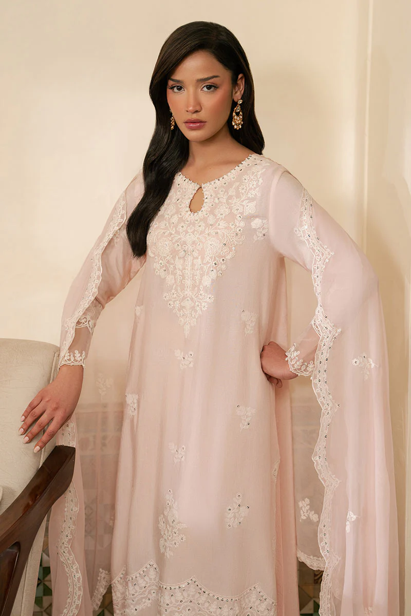 PALE PINK-3PC (SHIRT, TROUSER & DUPATTA) - Image 5