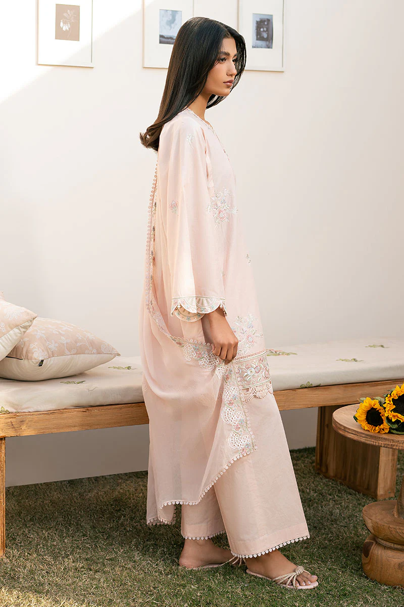 PEACH BLOOM-3PC (SHIRT, TROUSER & DUPATTA) - Image 7