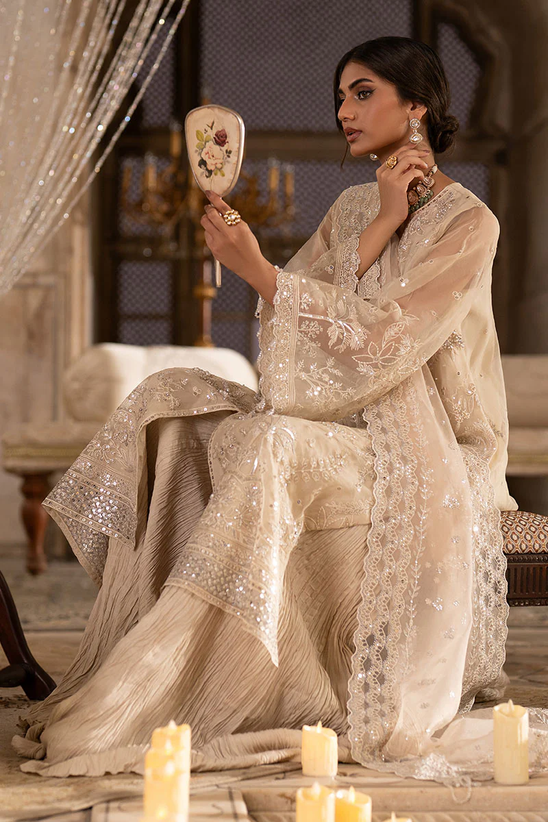 PEBBLE GLAM-3PC ORGANZA EMBROIDERED PRET - Image 2